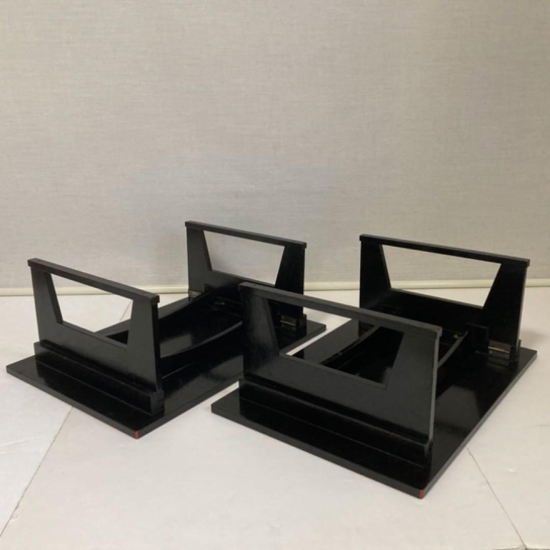 二月堂机 座卓 ちゃぶ台 文机 食卓 折り畳み 2台 木製 漆塗 和風 レトロ