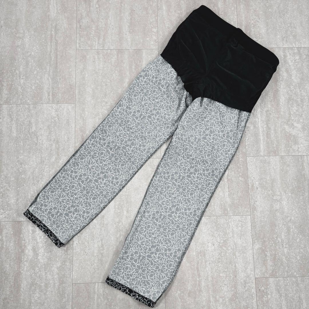 【マスターバニーエディション】ロングパンツ　花柄　黒x白　インナーガードル　L