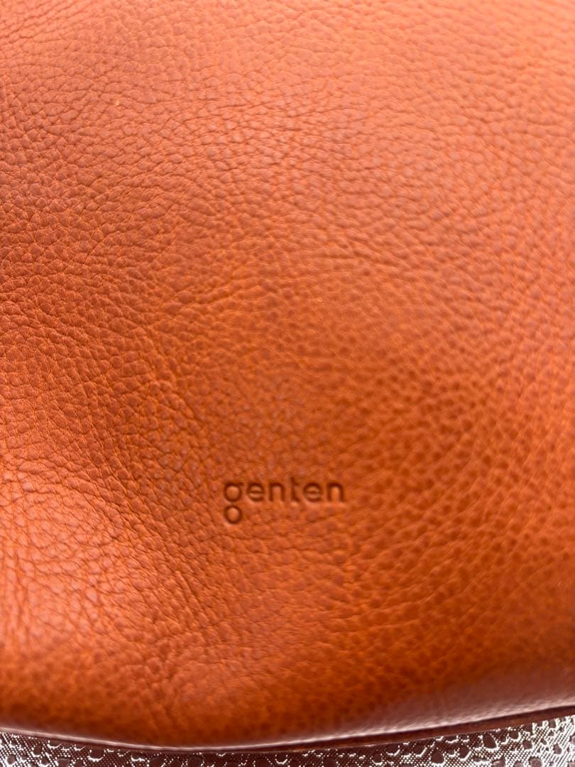 genten ブラウンレザーショルダーバッグ