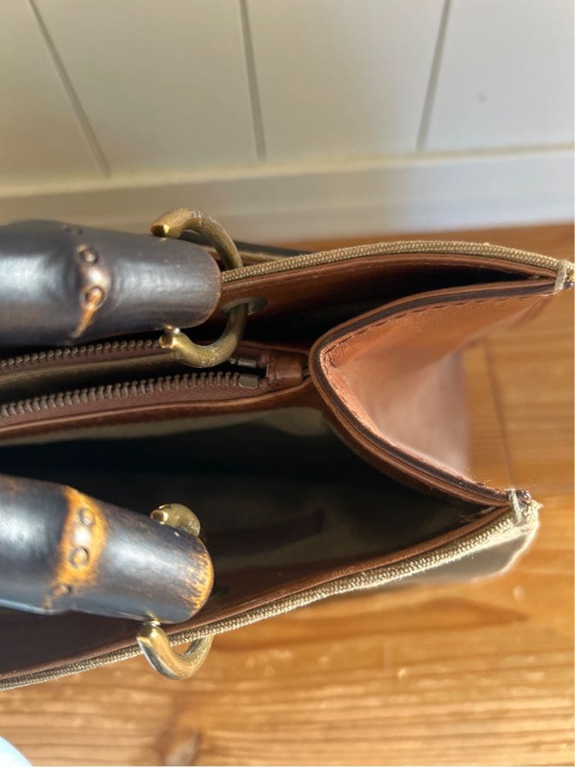 【美品】GUCCI グッチ バンブー トムフォード期 レザー ハンドバッグ　ロゴ