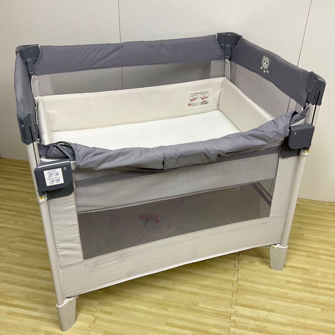 綺麗！アップリカ ベビーベッド ココネルエアー AB グレーベアー