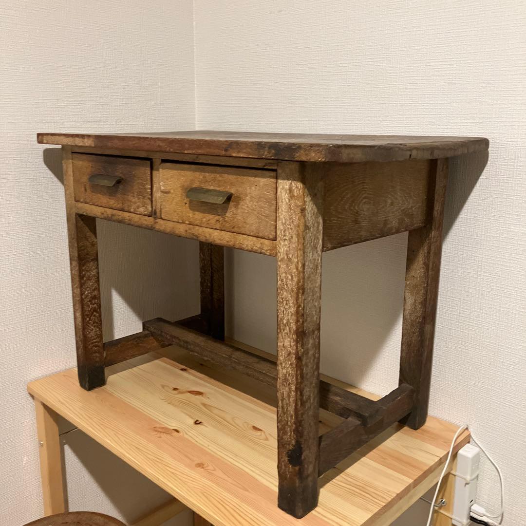 年明けセール！木製机デスク　アンティーク　ヴィンテージ　昭和レトロ