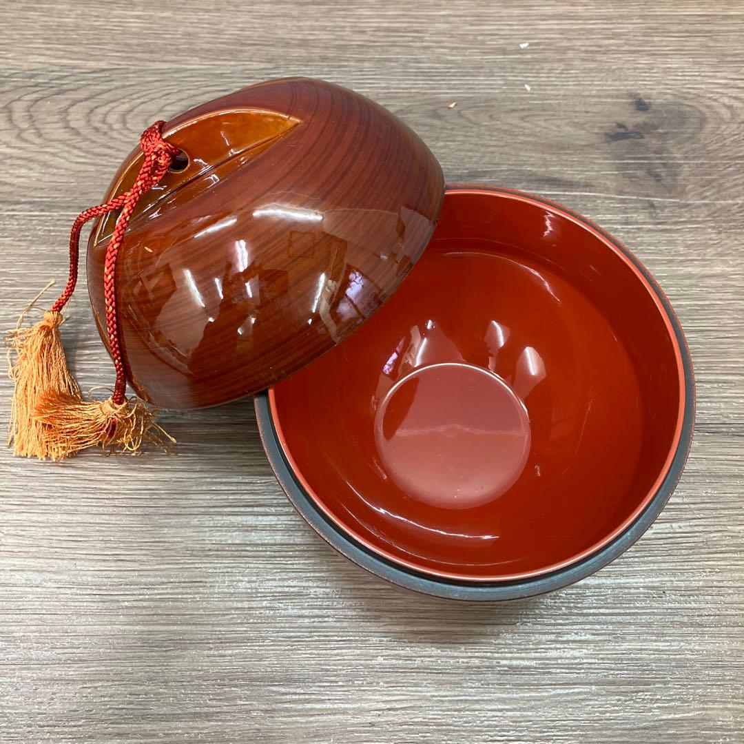 B-5 昭和レトロ 高級 蛤碁石 碁笥 漆塗り風 木製 入れ物 卓上ゲーム用