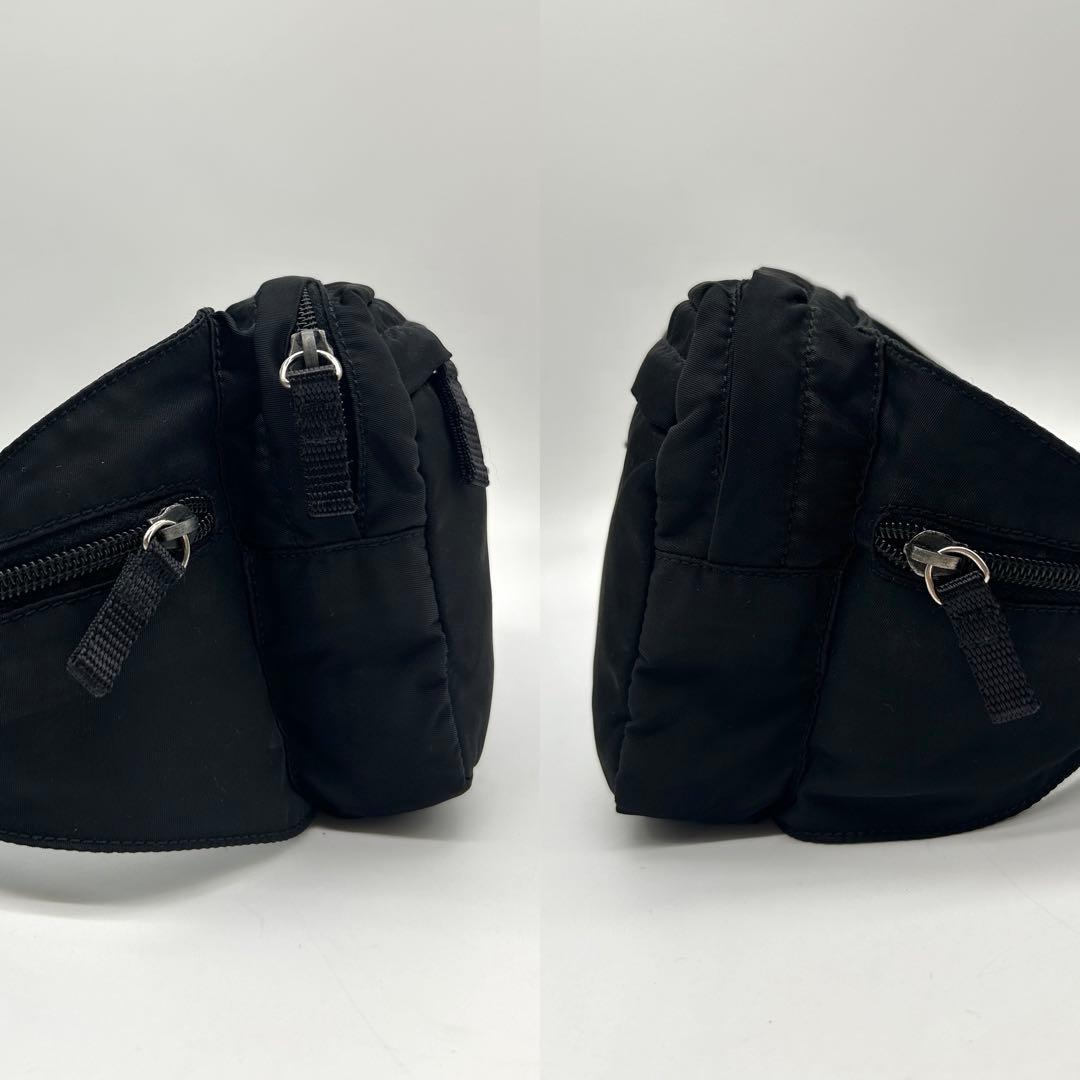 【極美品】プラダ ボディバッグ テスートナイロン 三角ロゴ 黒 V210