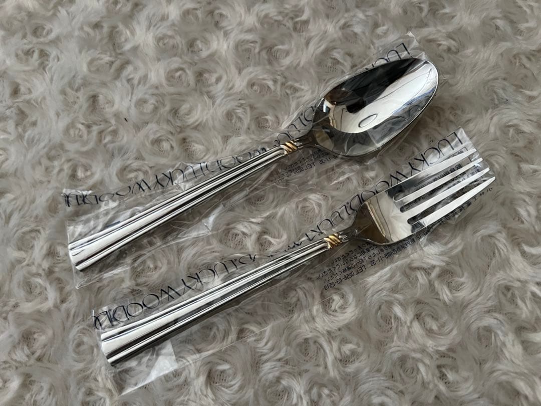 ラッキーウッド　カトラリーセット　エメラルド（金彩）ディナーセット　25本セット