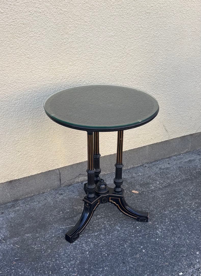 ロイズアンティーク　Lloyd's ガラステーブル　丸テーブル　センターテーブル