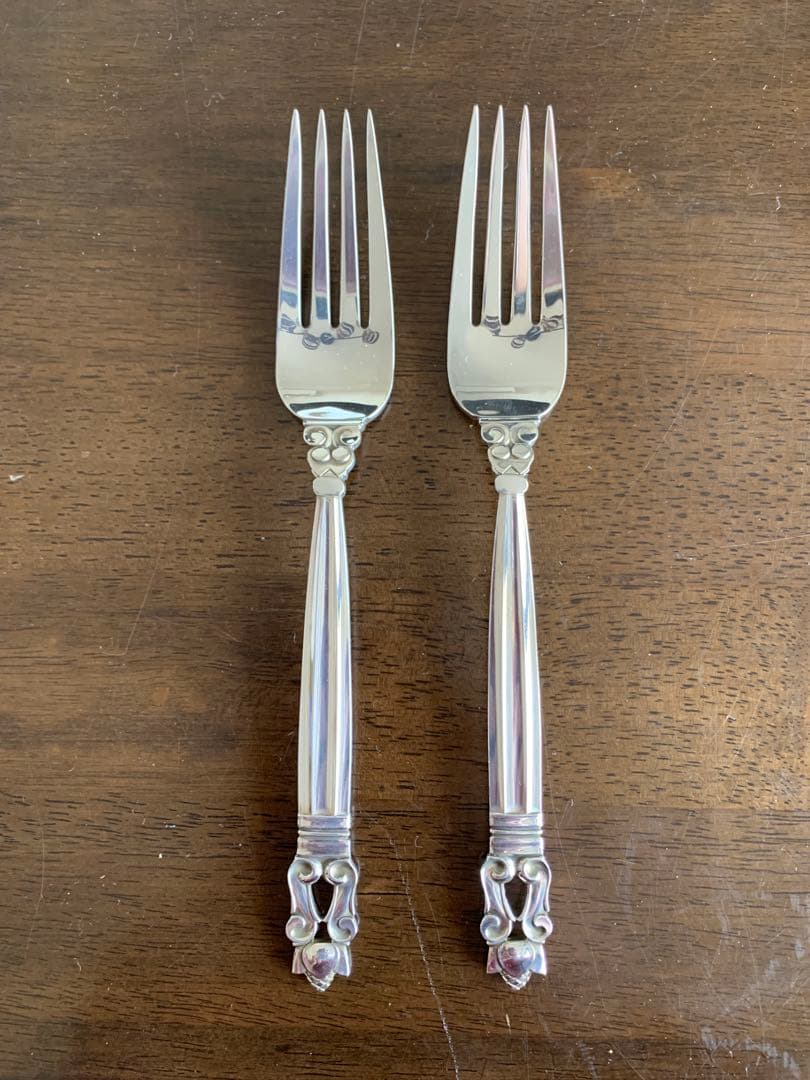 ジョージジェンセン　エーコンACORN ランチョンフォーク　スターリングシルバー