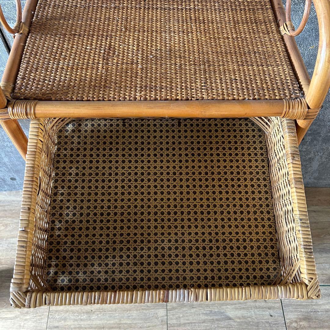 ꧁籐家具꧂ 5段ラタンランドリーチェスト ラック バスケット 収納家具