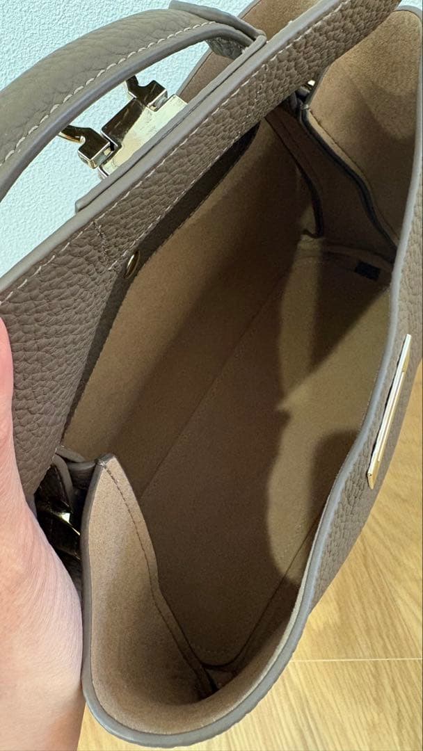 HAYNI トープ　2wayレザーショルダー/ハンドバッグ