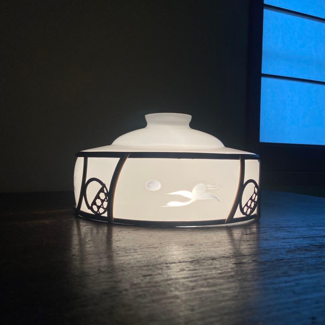 大正　電笠　美品　ガラスシェード　切子