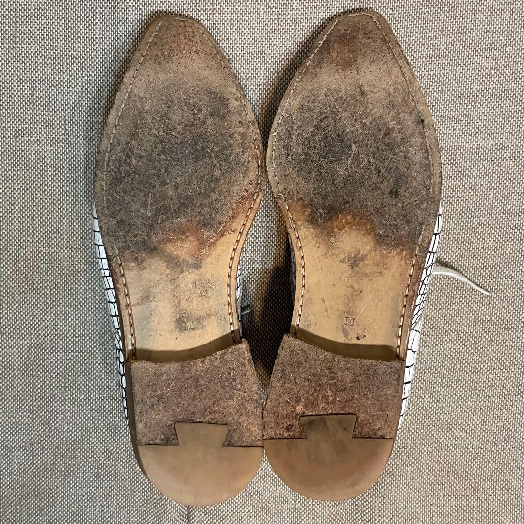 【JUNYA WATANABE】型押しクロコ柄レザーシューズM（24.5㎝）