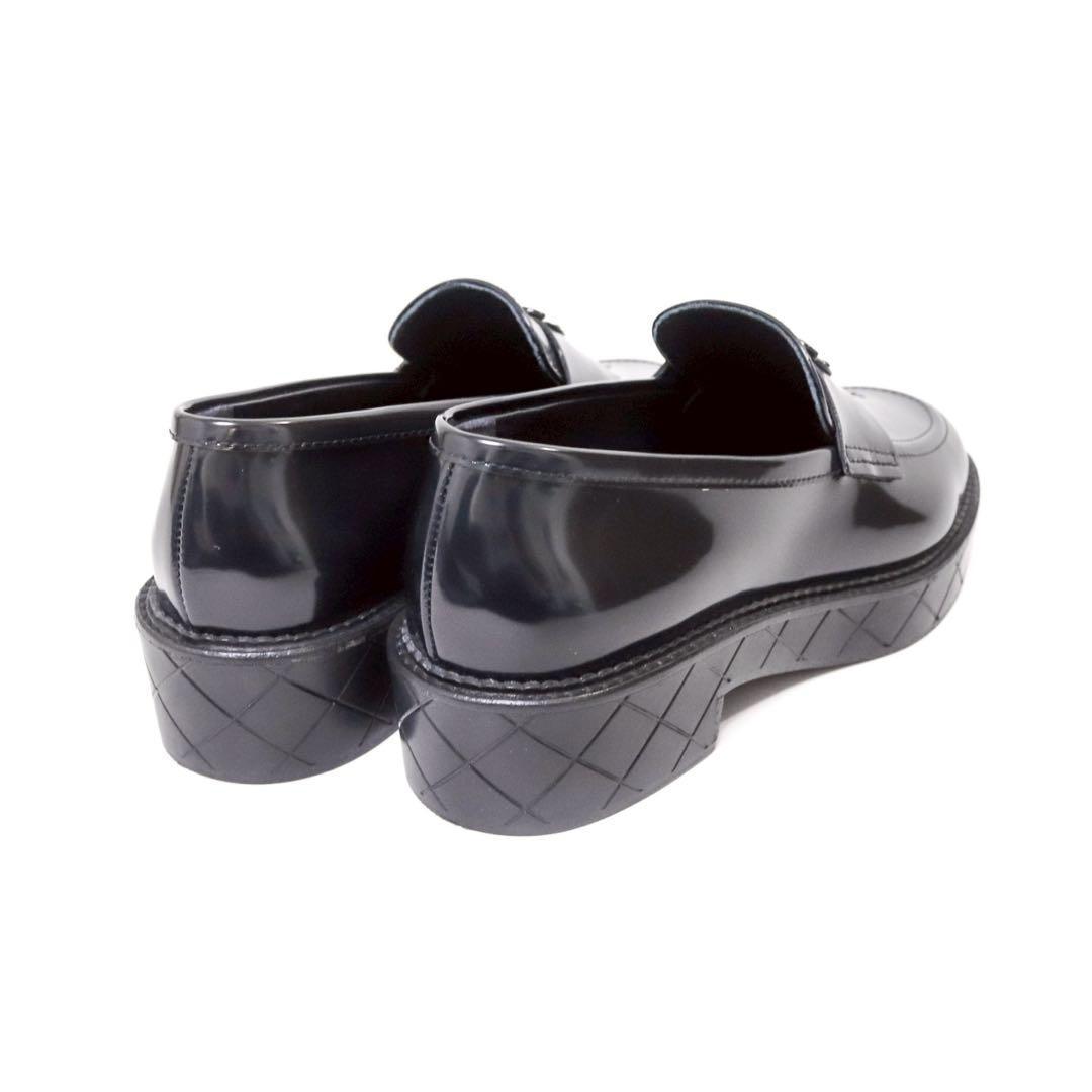 【極美品】シャネル G46072 24K ローファー 革靴 ネイビー 37C