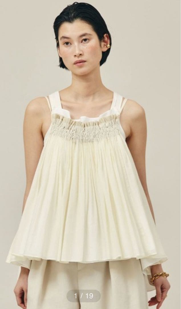 カレンソロジー⭐︎コットンシルクギャザーキャミソール