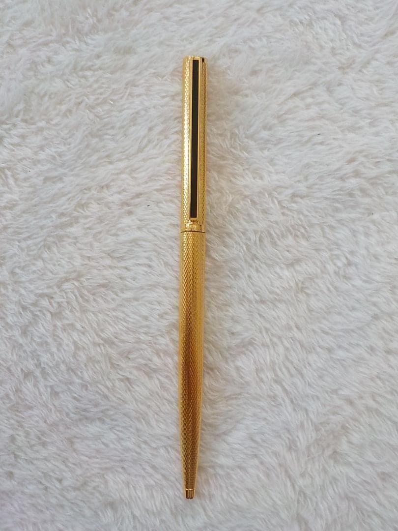 ☆美品☆DUNHILL ダンヒル　ツイスト式 ボールペン　ゴールド テクスチャー