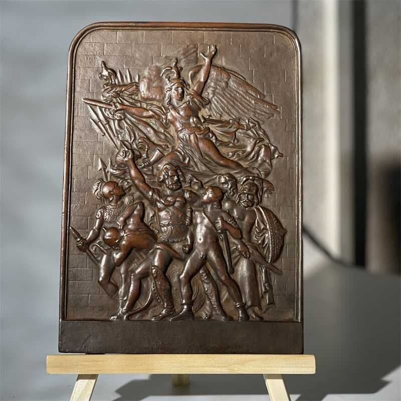 【マルセイエーズ】 装飾品レリーフ文机リビング 玄関 現代工芸品 美術品置物