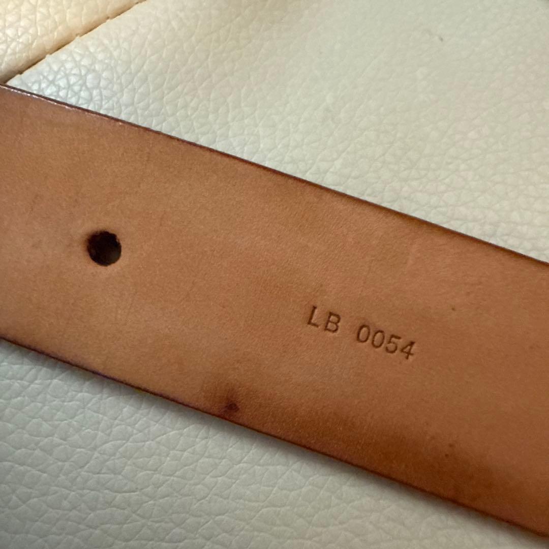 ユニセックス　Louis Vuitton ブラウンレザーベルト　ヌメ革