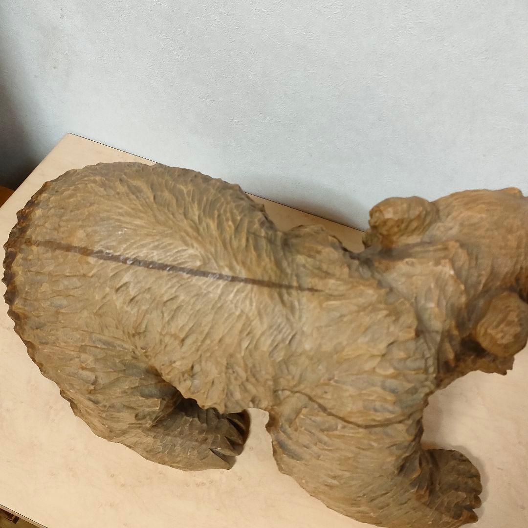 【お値引中】吠え熊 木彫熊 アイヌ民族彫刻家 川村エベレ作