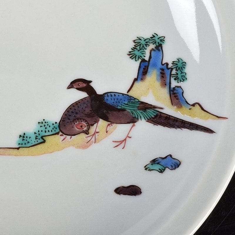 九谷焼　初代徳田八十吉造　古九谷写　絵変中皿　五客二組　共箱　F　R9208B