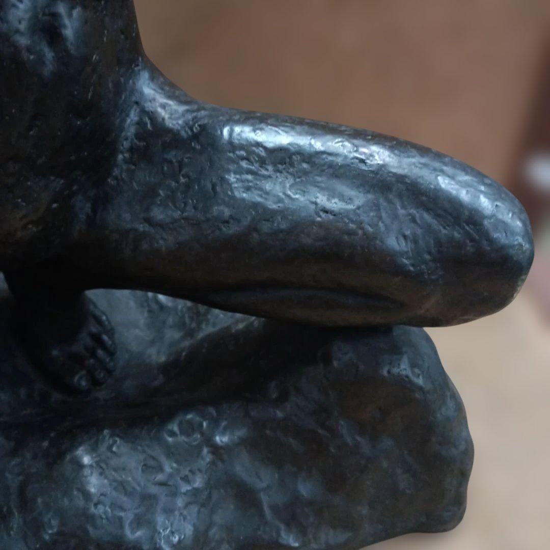 M*i様 ４２4５）樹脂製ブロンズ風の裸婦像　銘あり　高さ約４０ｃｍ