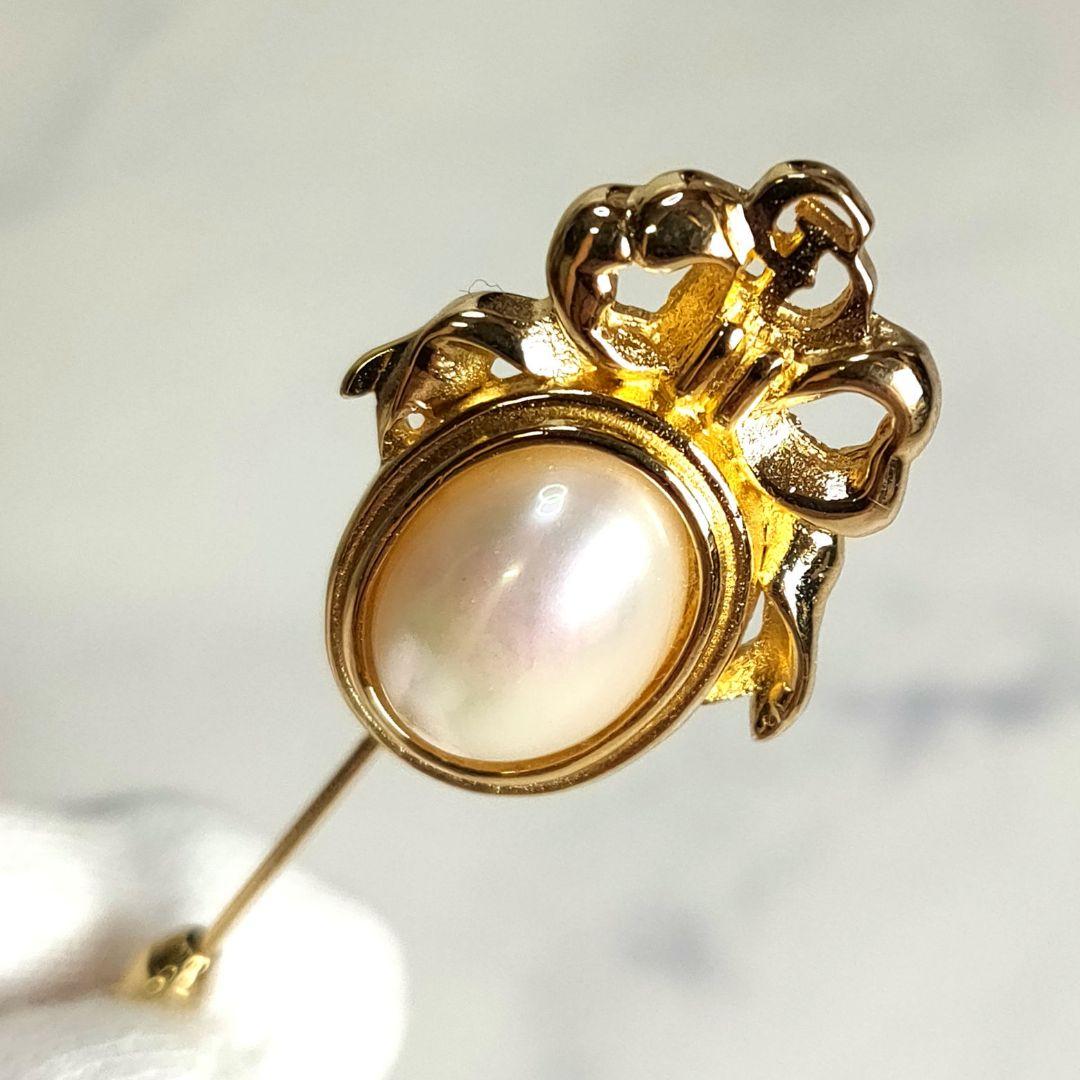 【美品✨】クリスチャンディオール　ピンブローチ　パール CDロゴ ゴールド金具