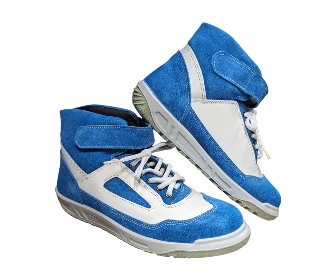 青木　安全靴　コバルトブルー×ホワイト