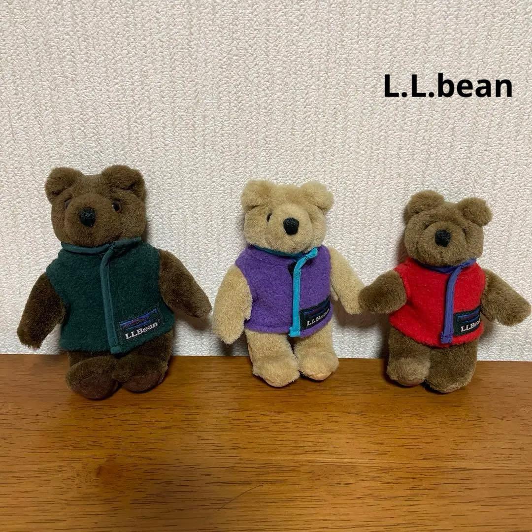希少☆美品L.L.bean L.L.bear フィンガーパペット　3体セット