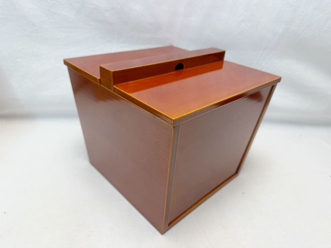 ほぼ未使用 茶道具 飛騨春慶塗 釣瓶水指 つるべ水指 天然木製 元箱