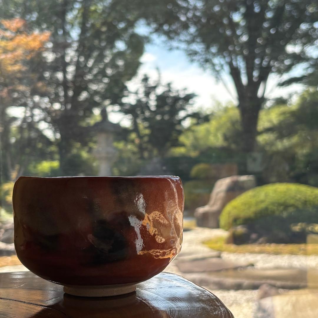赤楽茶碗 楽焼 昭楽 抹茶碗 茶道具 共箱(306Bc)