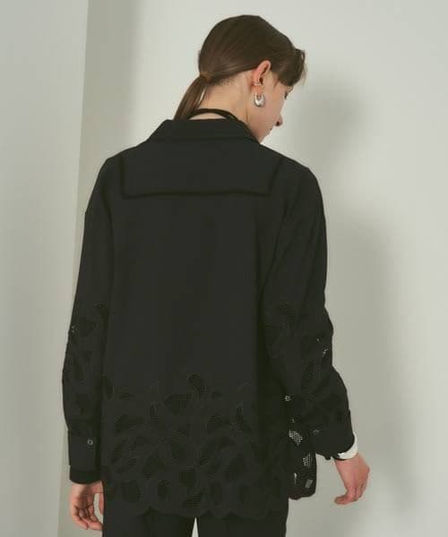 【美品】PUBLIC TOKYO パブリックトウキョウ カットワークレースシャツ