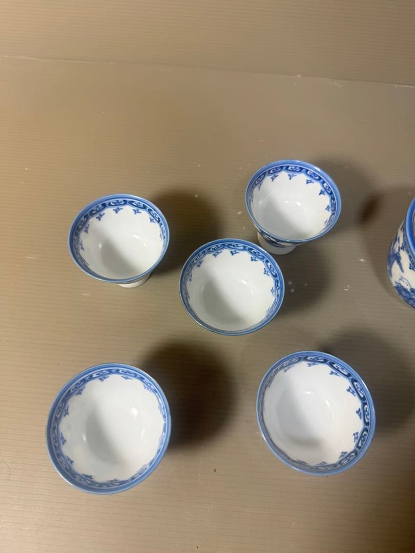 2479 平戸松山作　唐子絵　茶器セット　宝瓶1客　湯呑5客