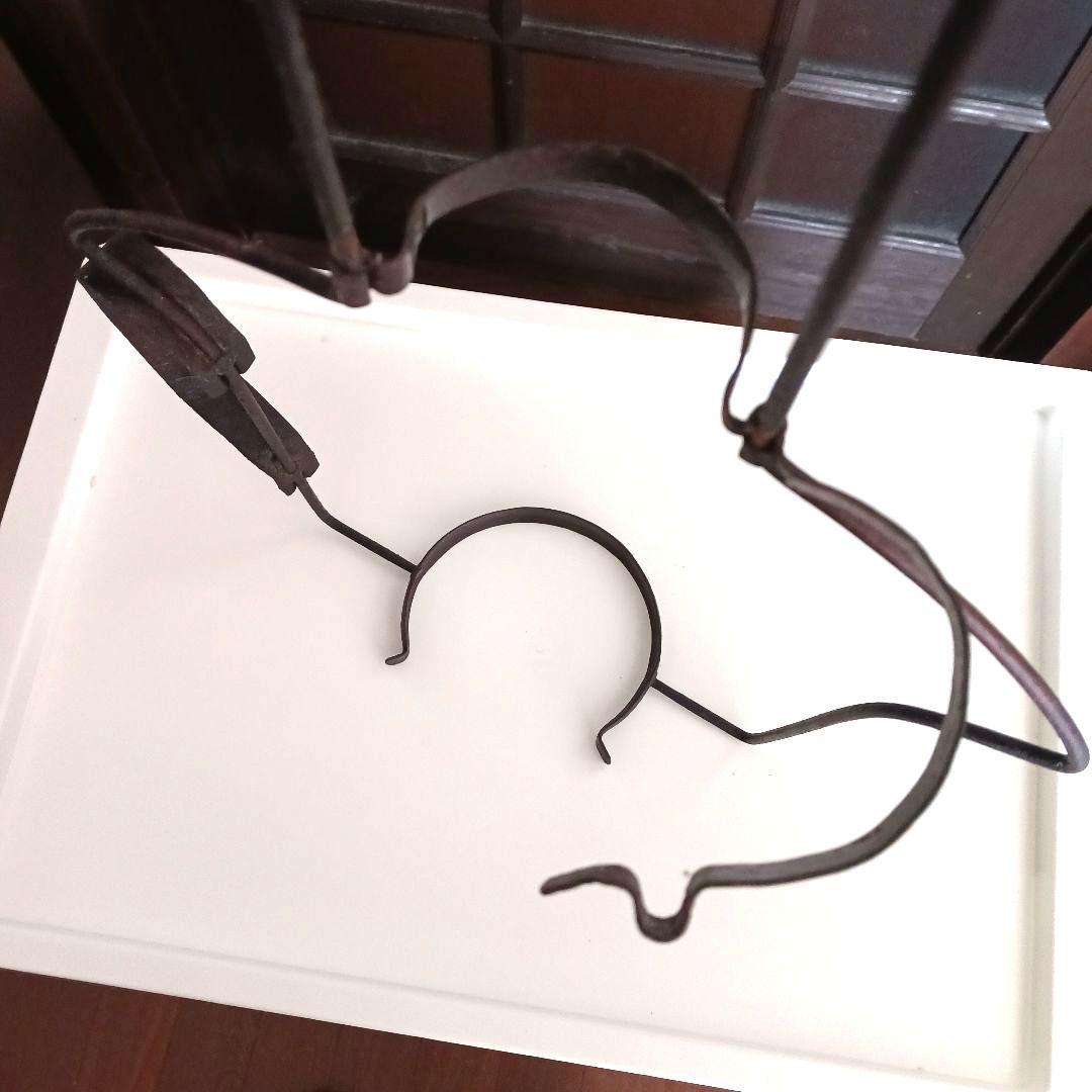 アンティーク吊りオイルランプ　　ターコイズブルー