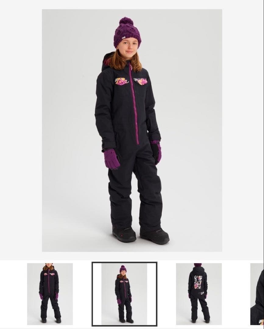 Burton キッズ　スキーウェア S ブラック/フラワー