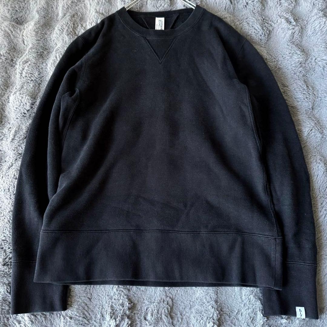 LOOPWHEELER × BEAMS ブラック スウェット 両V クルーネック