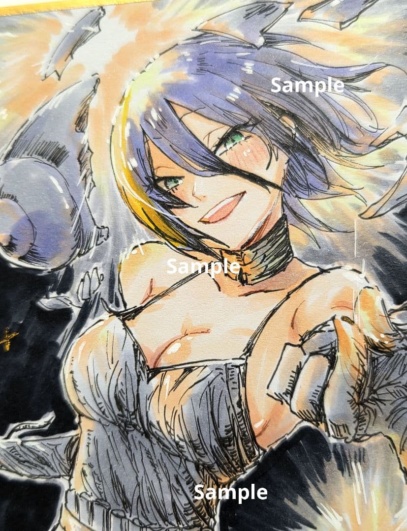 m*す様 チェンソーマン　レゼ　手描き イラスト 色紙　ファンアート