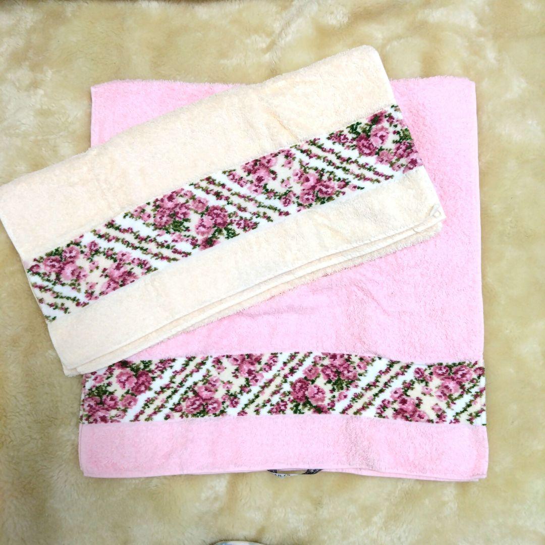 【新品未使用】FEILER (フェイラー)花柄 バスタオル 2枚セット