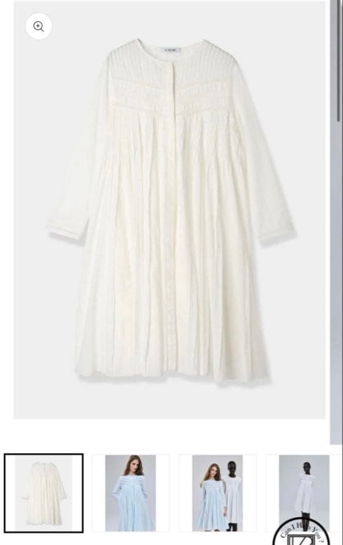 ワンピース LAUBE BLANC Pin-tuck Lace Mini Dress
