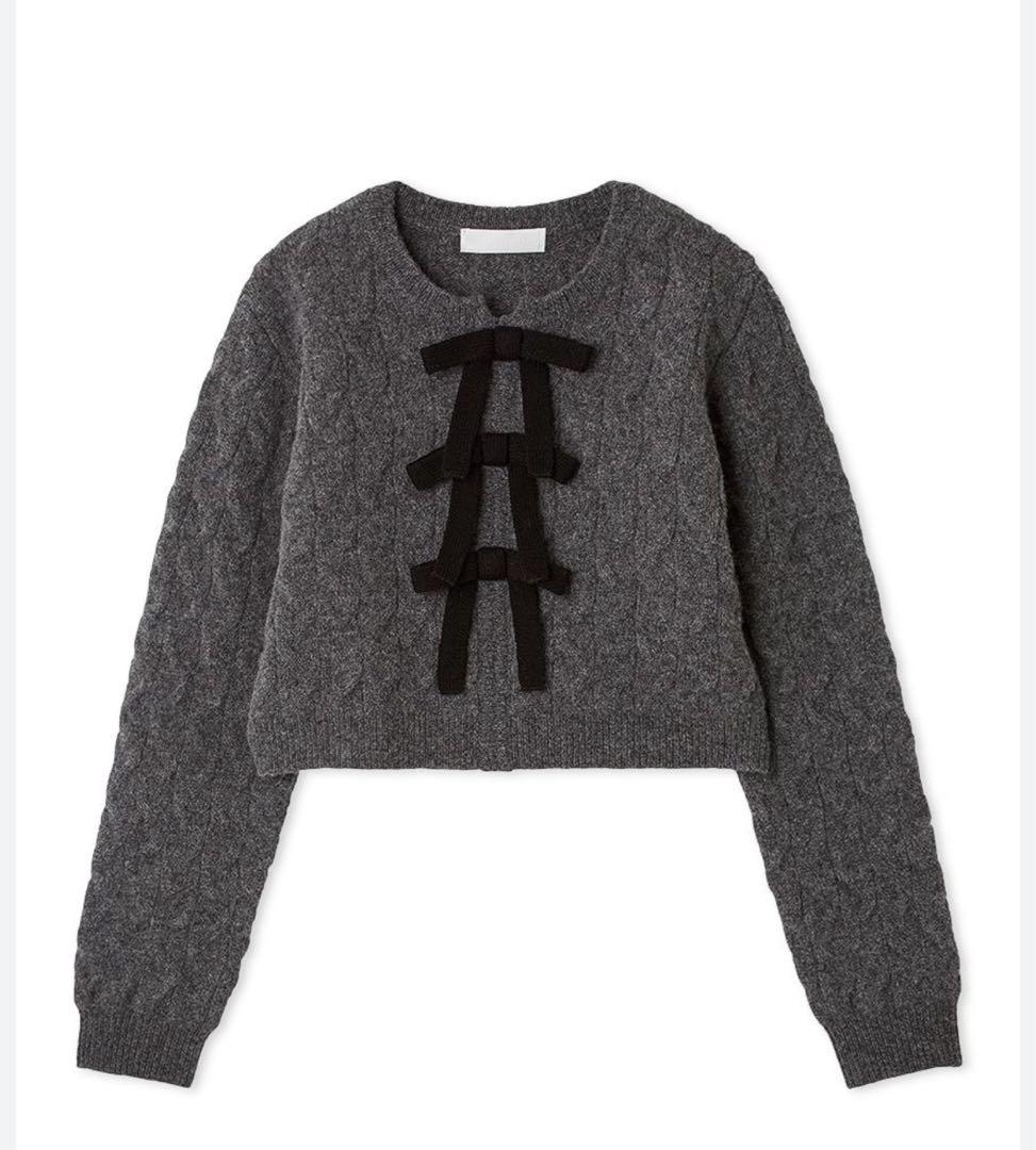 セルフォード リボンモチーフケーブルニットプルオーバー