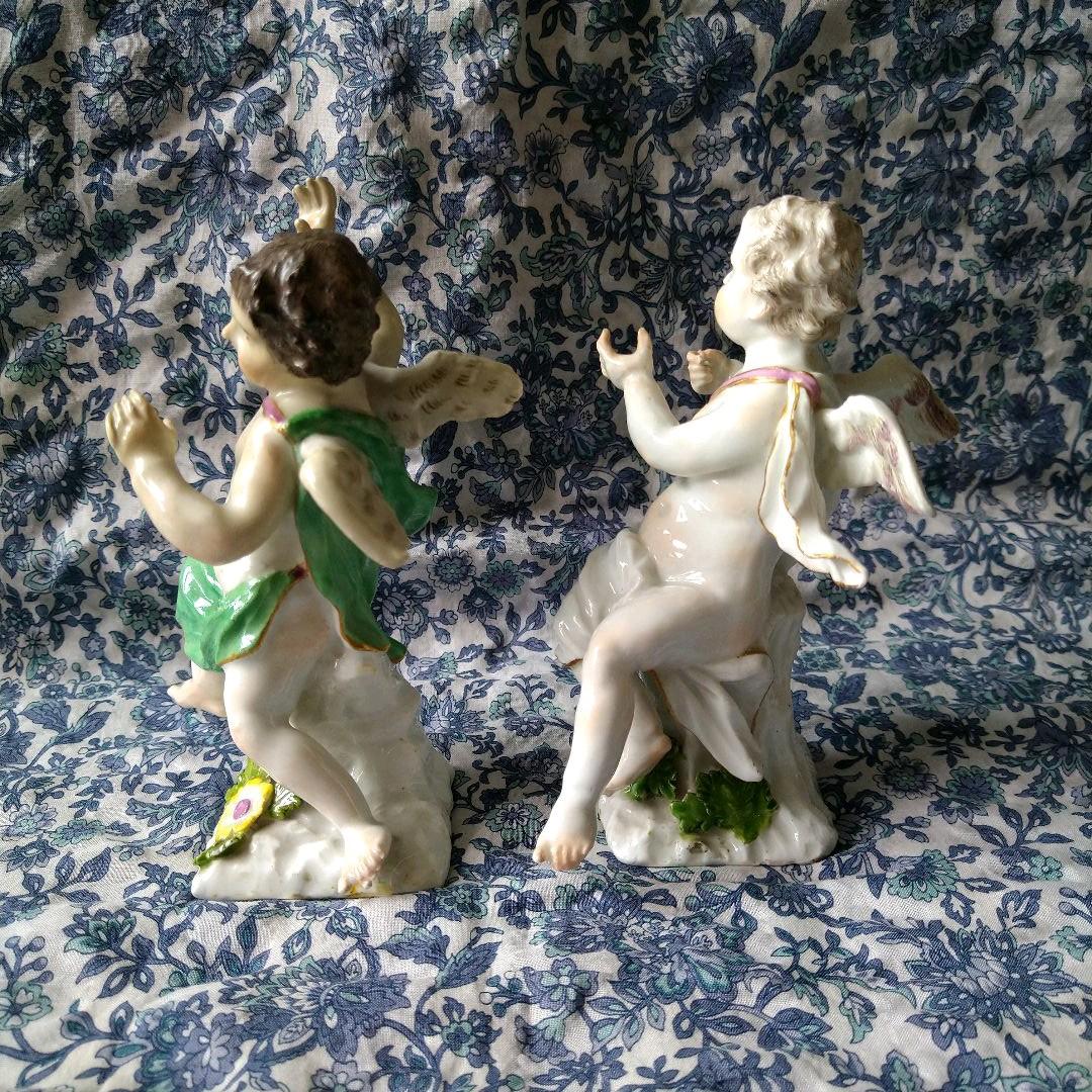 ✤マイセン(Meissen)フィギュリン天使2体セット✤