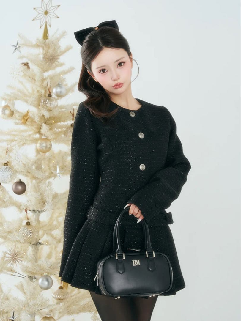 ★新品★Free-Lサイズ★Darich ボックスプリーツツイードミニワンピース