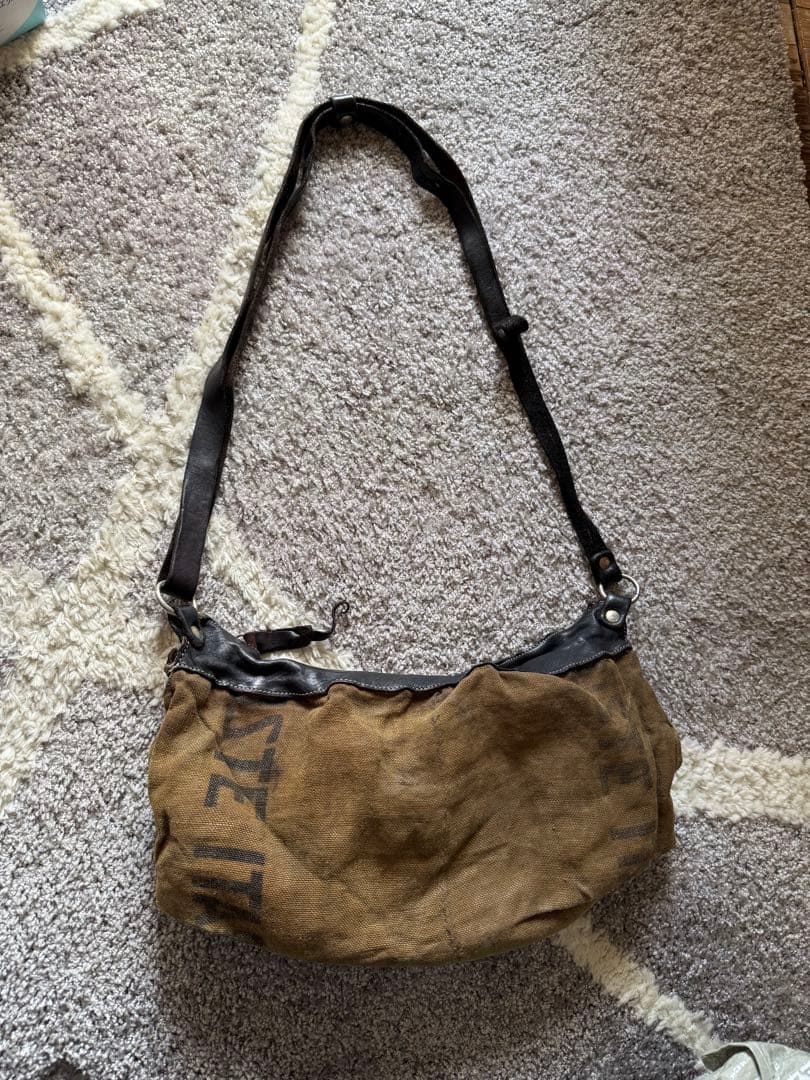 Delle Cose 激レア レザー切替　ミリタリーショルダーバッグ