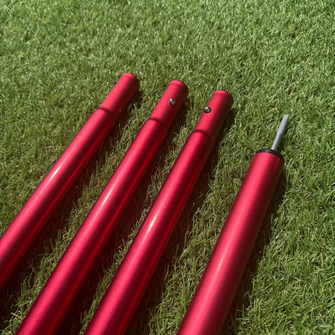 未使用級　スノーピーク　ウィングポール280+240 2本セット　レッド