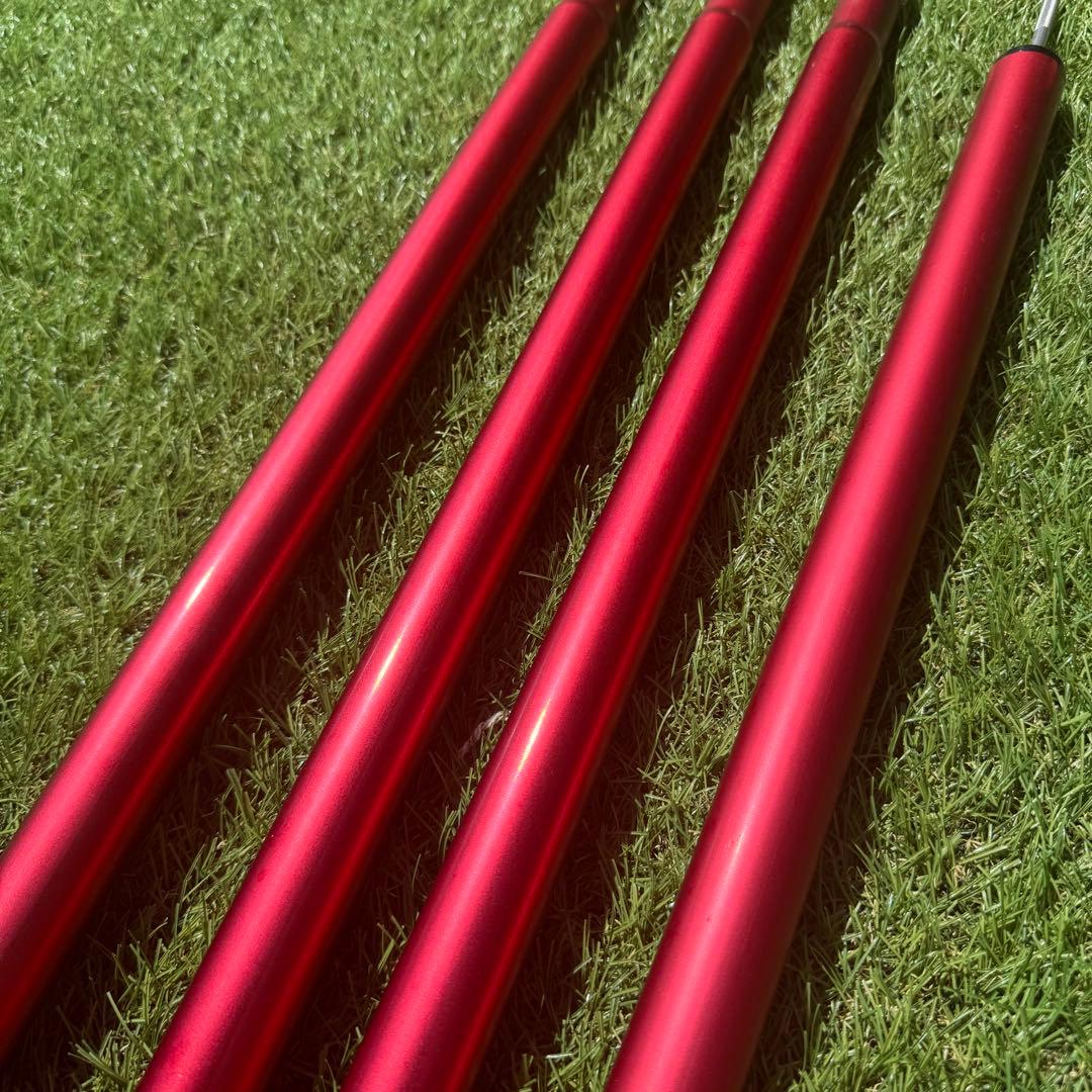 未使用級　スノーピーク　ウィングポール280+240 2本セット　レッド