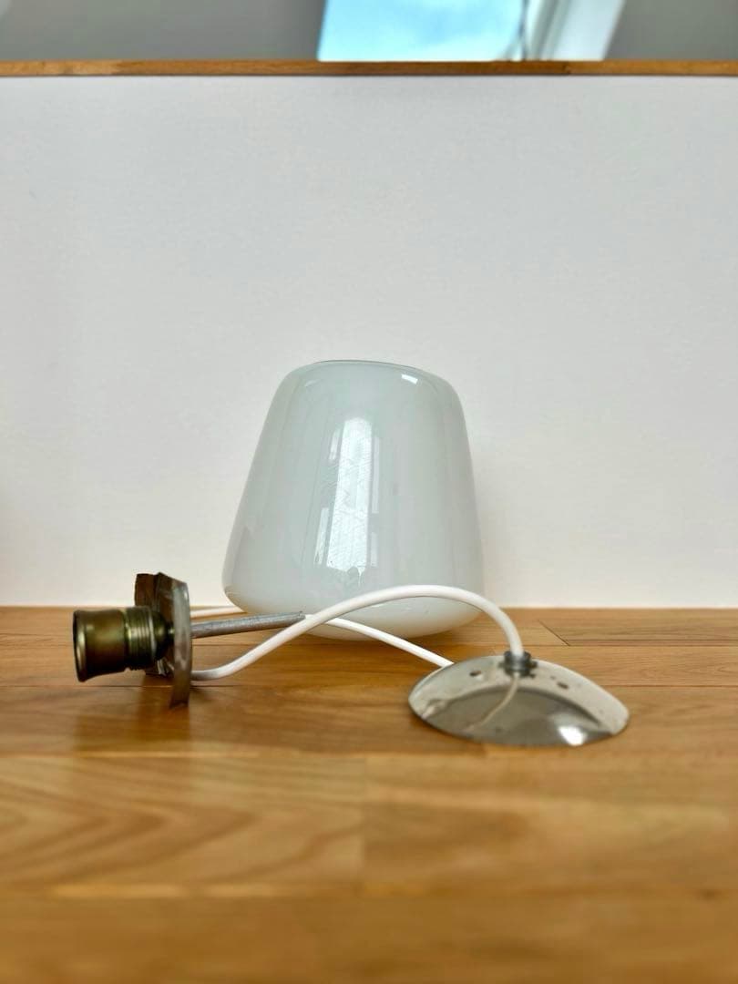独30年代　opalin school lamp ヴィンテージ・ペンダントランプ