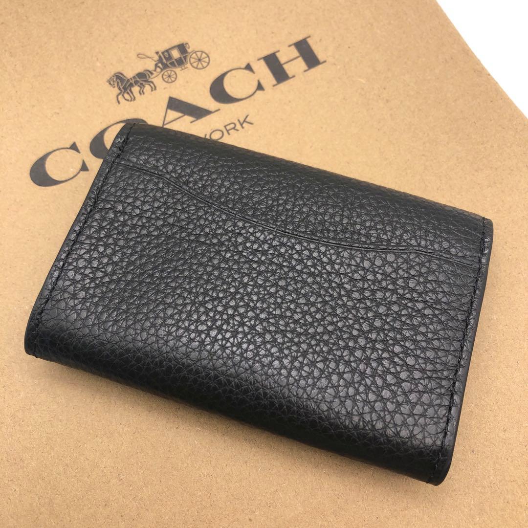【COACH☆新品】☆ビジネス カード ケース☆名刺入れ☆ブラック☆レザー☆