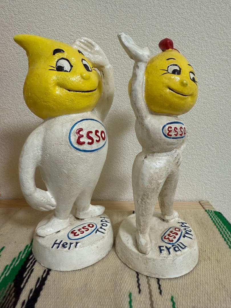 ビンテージ　ESSO エッソ　貯金箱　エッソボーイ エッソガール 企業物 広告