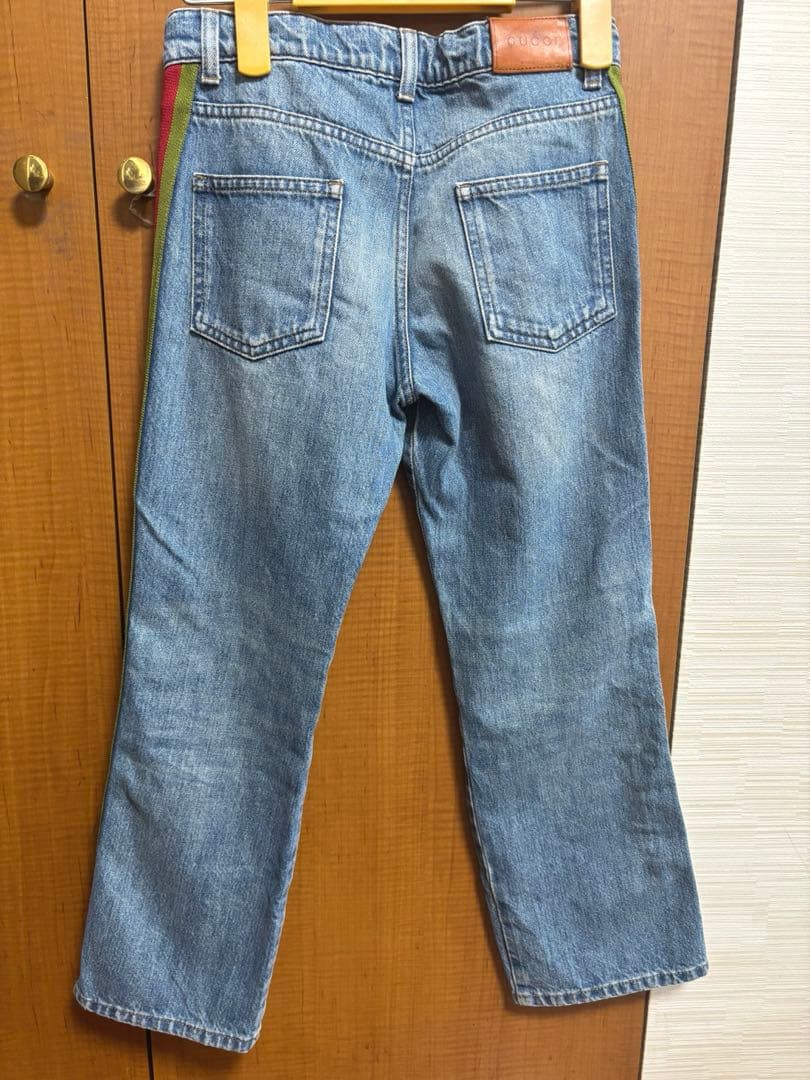GUCCI 美品　キッズ　シェリーライン　サイドラインデニム　パンツ　140㎝