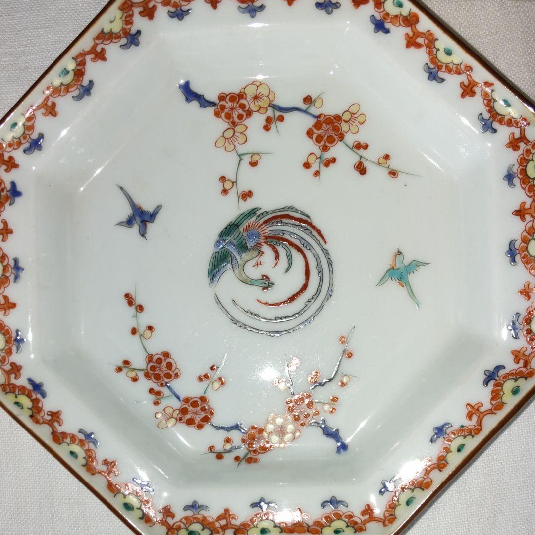 人間国宝十二代柿右衛門‐花鳥文八角皿