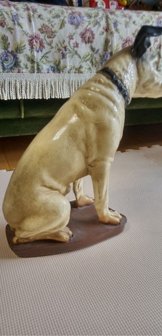 ニッパー犬 陶器製　大きい 　当時置物