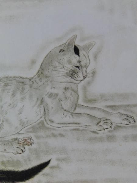 藤田嗣治、「猫十態」より・猫の本より、希少な額装用画集より、新品高級額装付