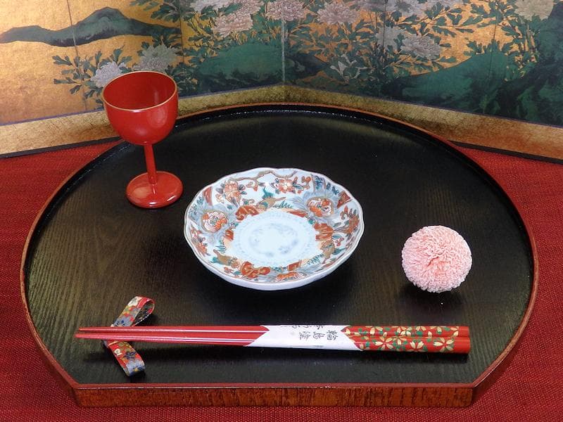 古伊万里　色絵　窓絵 獅子に花の図　４寸皿　５枚　C205AS-CVw